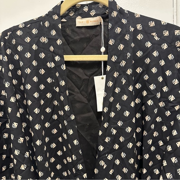NWT Tory Burch Sloan Kettering Robe 2018 King Fish Print Cotton OS limited RARE - Picture 2 of 8